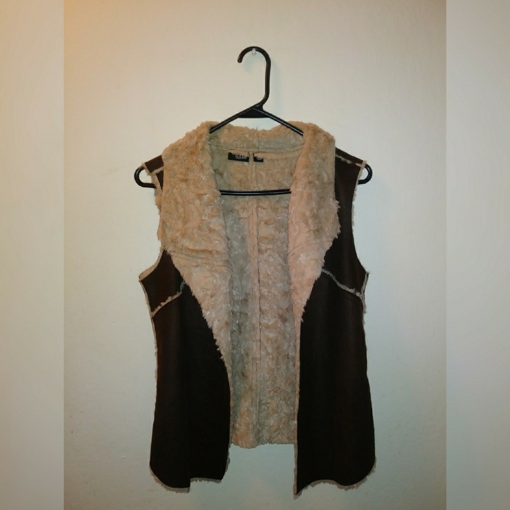 Brown Faux Fur Cowboy Vest